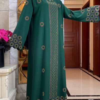 Abaya Verde con Bordado